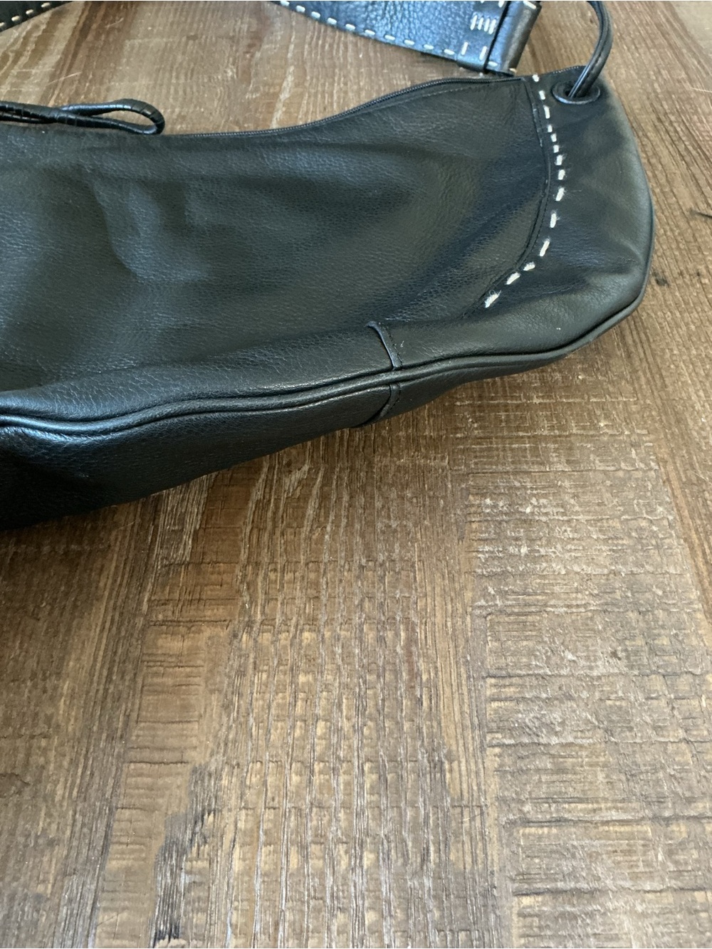 Sigrid Olsen Black Pebbled Leather Sloutchy Half Moon Hobo Shoulder Bag - Picture 10 of 12